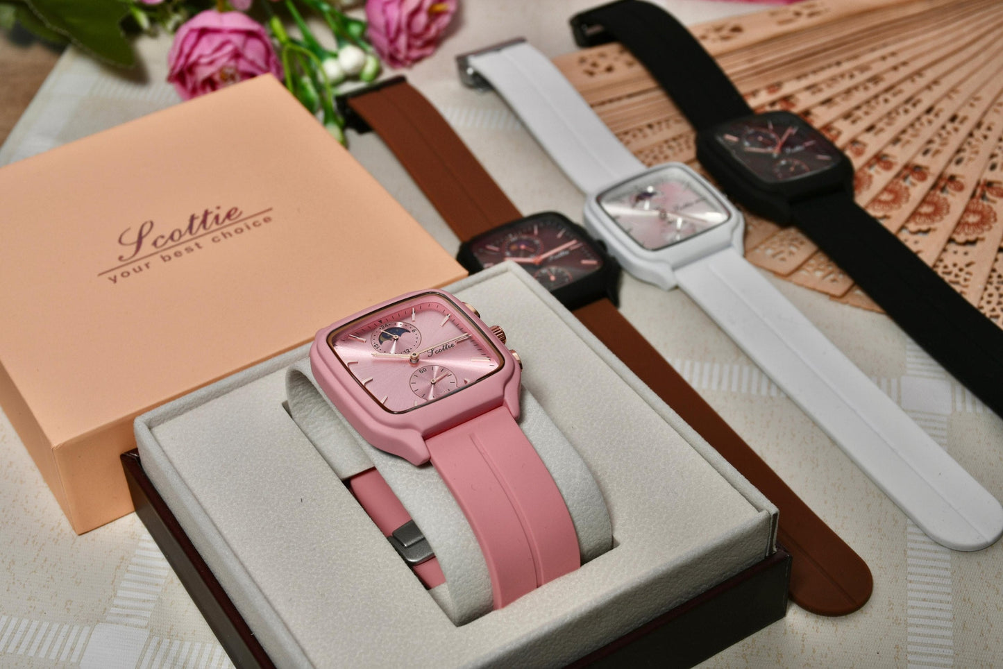 Reloj Scottie Fase Lunar Rosado Dama