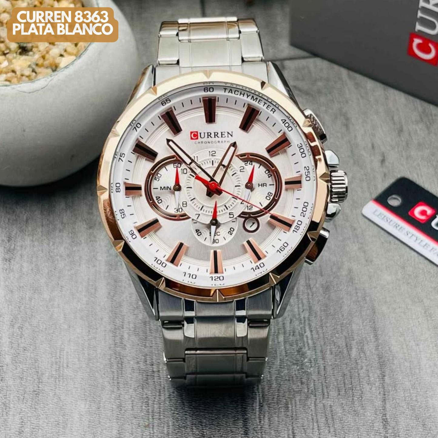 CURREN 8363 PLATA/BLANCO