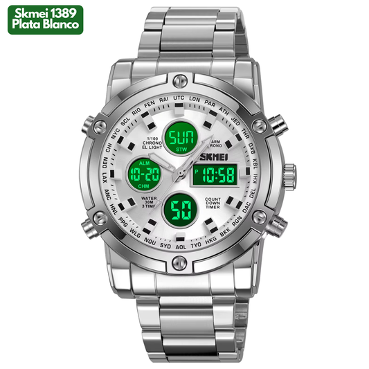 SKMEI 1389 PLATA BLANCO