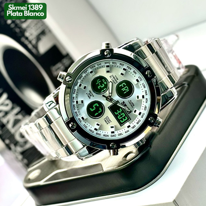 SKMEI 1389 PLATA BLANCO