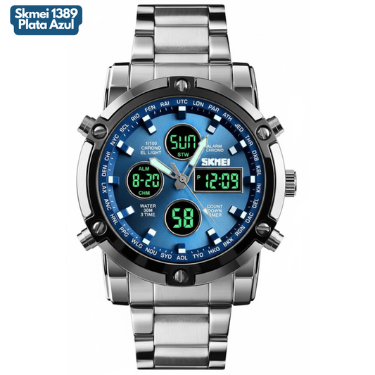 SKMEI 1389 PLATA AZUL