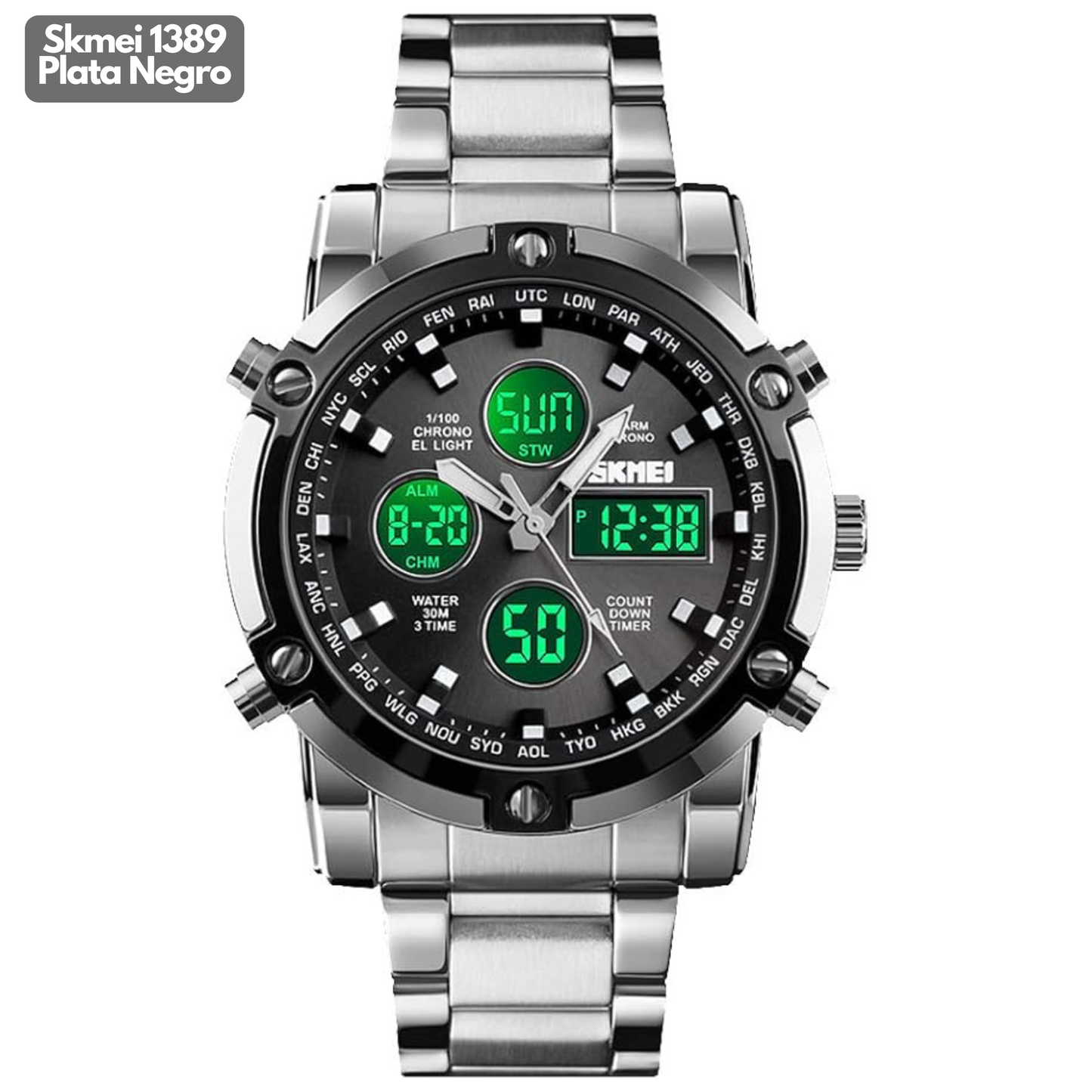 SKMEI 1389 PLATA GRIS