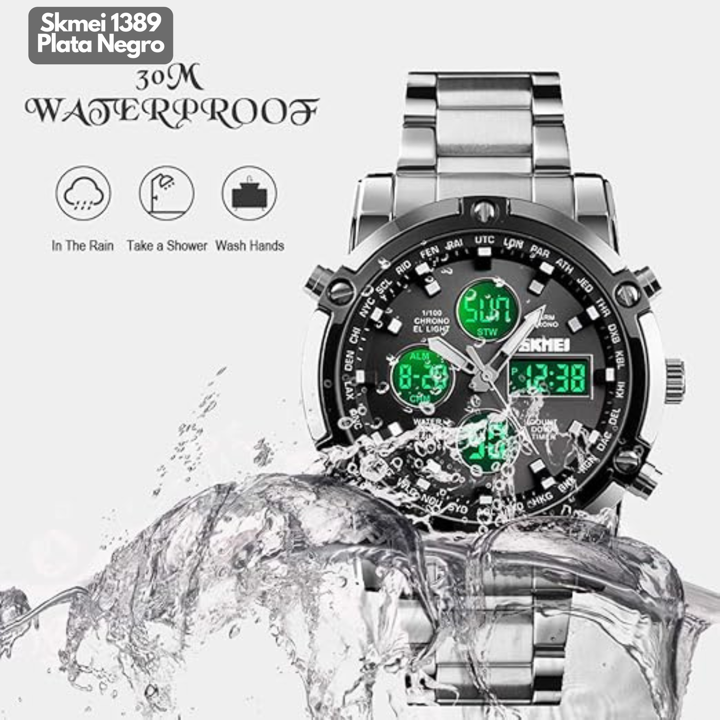 SKMEI 1389 PLATA GRIS