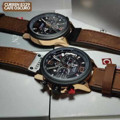 CURREN 8329 EN CUERO CAFE OSCURO