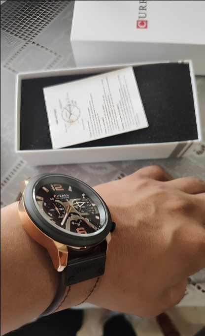 CURREN 8329 EN CUERO CAFE OSCURO